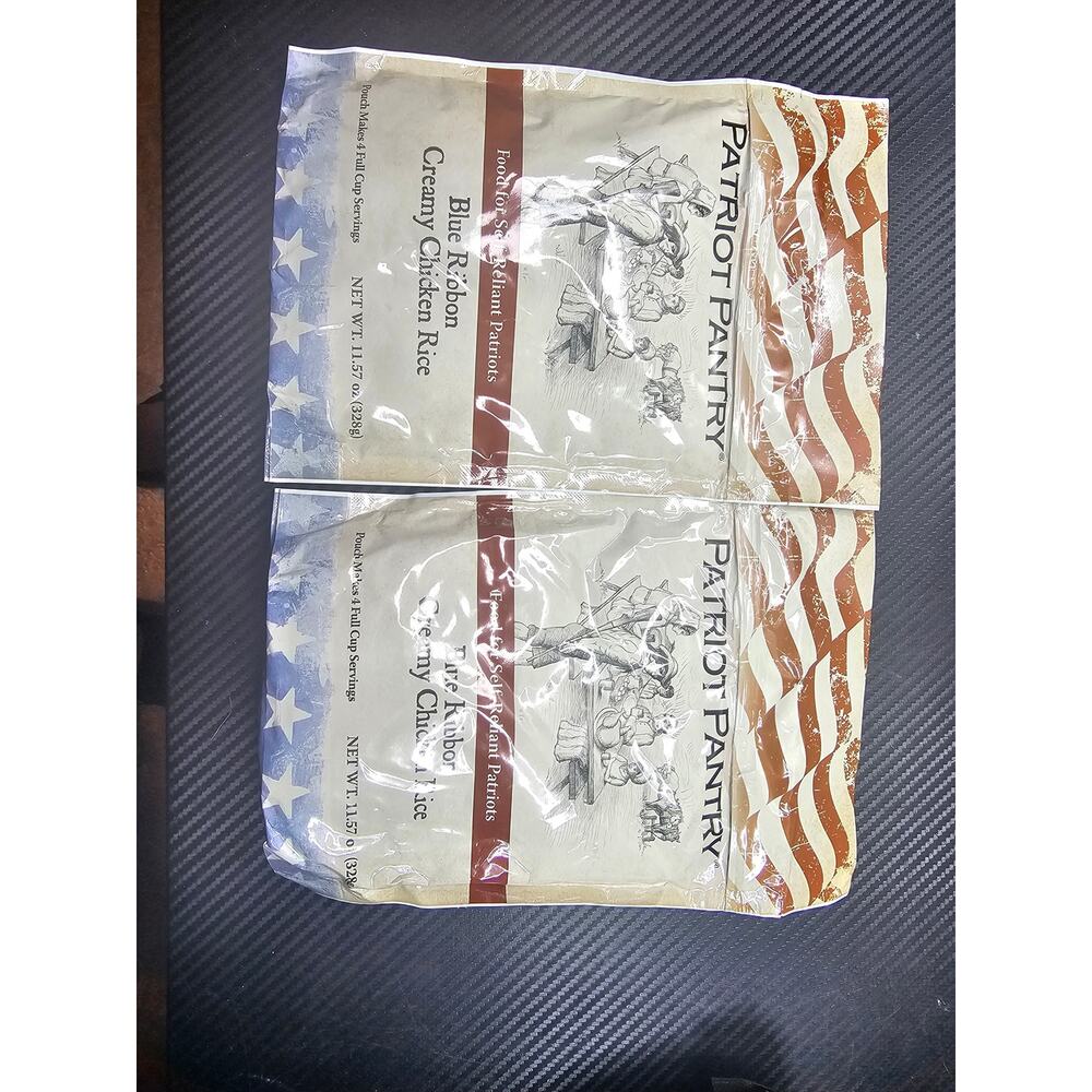 2x Patriot Pantry Blue Ribbon Creamy Chicken Rice 4 Full Cup servings 11.57oz